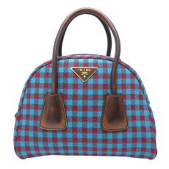 Prada Blue Leather Boston Bag - Picture 1 of 9
